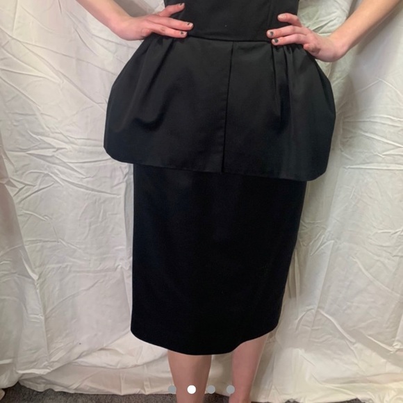 Vintage 1980s Victor Costa Black formal dress - Picture 2 of 4